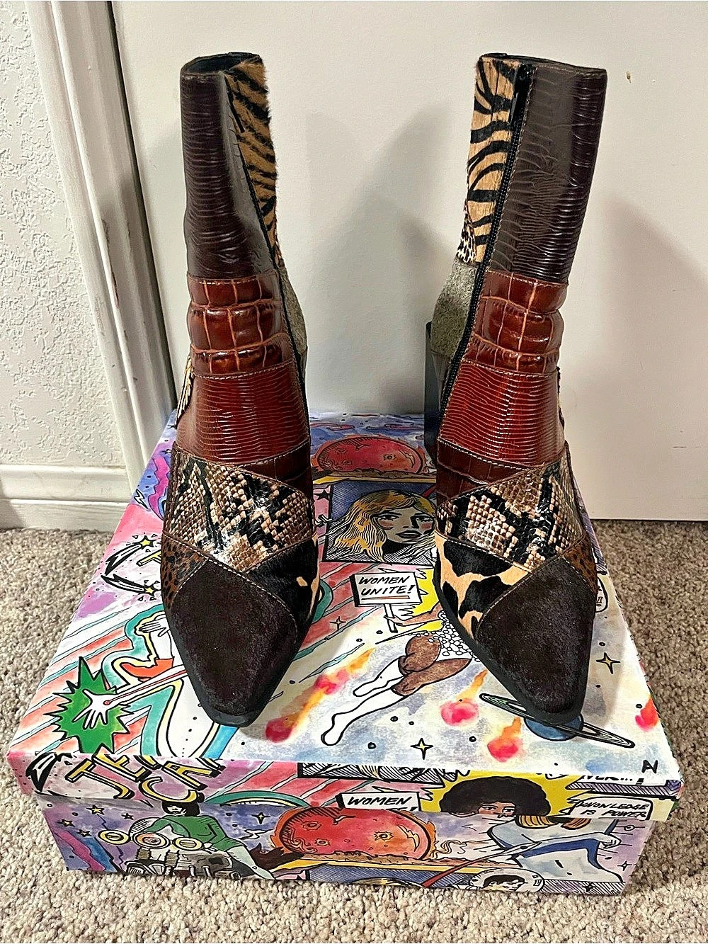 Jeffrey Campbell La-Siren Mixed Media Bootie